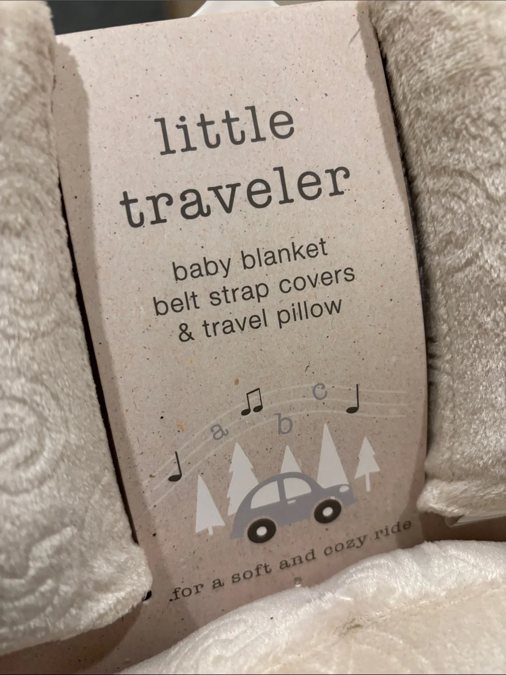 Cream Plush Baby Support Pillow and Blanket Set